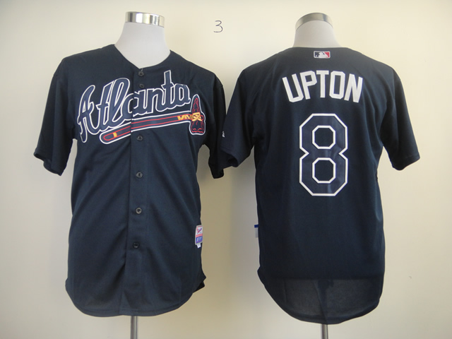 Men Atlanta Braves 8 Upton Blue MLB Jerseys